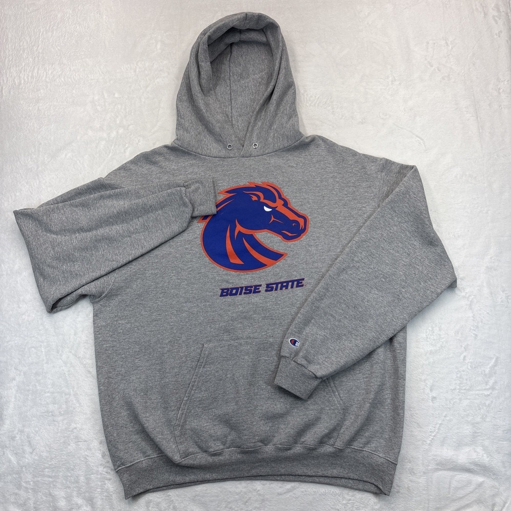 Champion Boise State Broncos Hoodie Sweatshirt Mens XL Gray Pullover Football